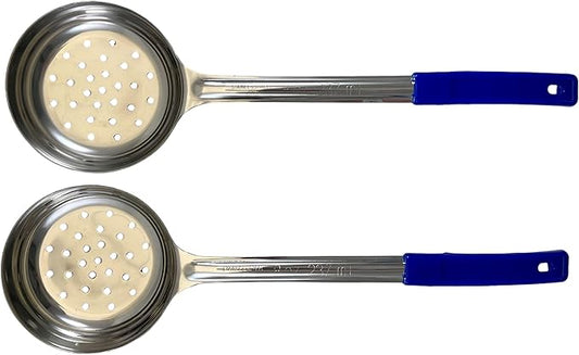 8 Ounce Slotted Stainless Steel Portion Control Ladle Spoon for Measuring and Serving; Commercial Grade Serving Scoops [Pack of 12] by Habanerofire