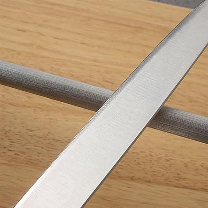 Knives Sharpener Knives Sharpening Honing Rod ALLWIN HOUSEWARE Knives Carbon Honing Steel for Chef Knives Daily Edge Maintenance Non‑Slip Handle with Anti‑Slip Metal Tip for Kitchen Cooking Gift, Red - Image 5