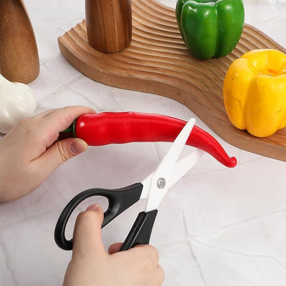 Ceramic Scissors 8" Kitchen Shears Scissors Ceramic Blade Kitchen Scissor All Purpose Cooking Shears for Kitchens Office School Crafting (Black)