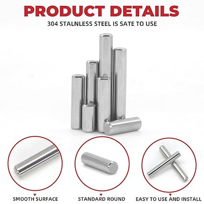 110Pcs Dowel Pins Shelf Support Pegs Kit, Stainless Steel Shelf Support Pin Fasten Elements Assortment Set M5 x 10/15/20/25/30/35/40mm, Metal Cabinet Shelf Pins Kit - Image 6