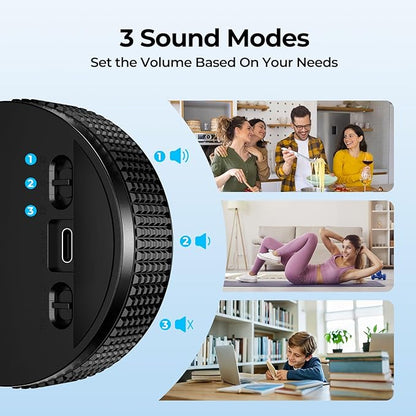 Digital Kitchen Timer, Large Display Magnetic Countdown Countup Timer, 3 Preset Times (5, 15, 25),Volume & Brightness Adjustable for Cooking Classroom Studying, Easy for Kids (Black,2Pcs) - Image 5