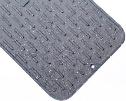 To encounter Silicone Dish Drying Mat -Small 17.5" x 8" - Set of 2 Flexible Stemware Drying Mat, Heat Resistant Silicone Trivet, Countertop Mat, Dish Draining Mat, Sink Mat - Image 2