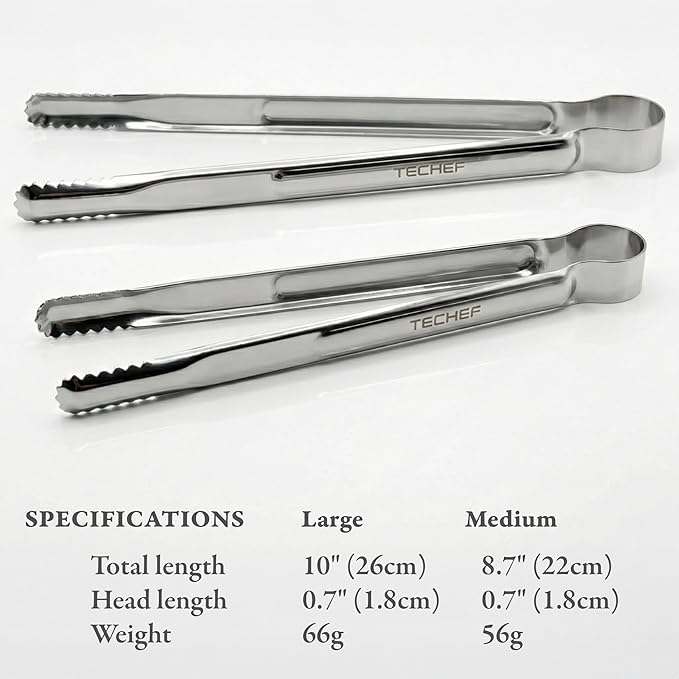TECHEF Kitchen Shears With 2 Stainless Steel Tongs & Travel Bag, Dishwasher Safe, 4-Piece Complete Set, Made in Korea (Scissors & Tongs Set)