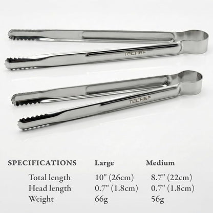 TECHEF Kitchen Shears With 2 Stainless Steel Tongs & Travel Bag, Dishwasher Safe, 4-Piece Complete Set, Made in Korea (Scissors & Tongs Set)