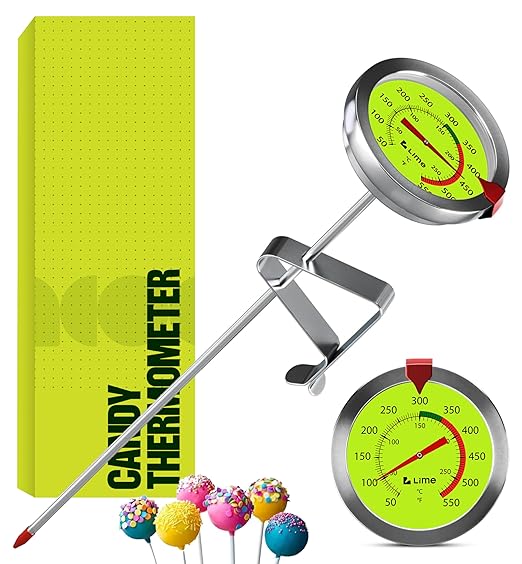 CRAFT911 Candy Thermometer with Pot Clip - Deep Fry Oil Thermometer for Frying and Candle Making (Lemon) by Craft911byLIME