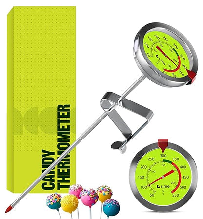 CRAFT911 Candy Thermometer with Pot Clip - Deep Fry Oil Thermometer for Frying and Candle Making (Lemon) by Craft911byLIME