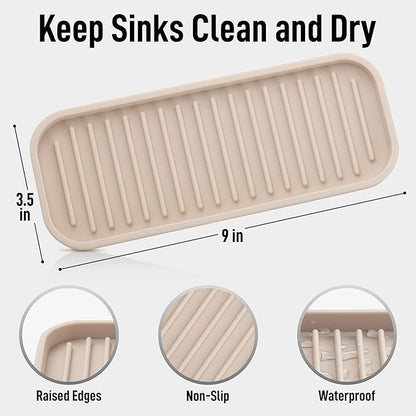 Zulay Kitchen (9x3.5) Silicone Sponge Holder for Kitchen Sink - Flexible Multipurpose Soap Tray - Sink Organizer for Kitchen, Bathroom, Makeup, Trinkets & More (Ivory) - Image 4