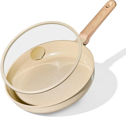 CAROTE 10" Frying Pan Set, Non-Toxic PTFE & PFOA Free Fry Pan & Omelet Pan, Compatible with Induction, Ceramic, Gas Cooktops by CAROTE
