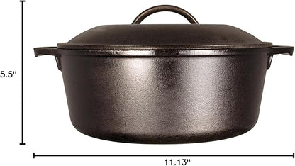 Lodge Cast Iron Dutch Oven - Loop Handle Cooking Vessel - Even Heat Retention - Oven-Safe, Versatile Pot - Handle Holders Included - 5 Quart - Image 6