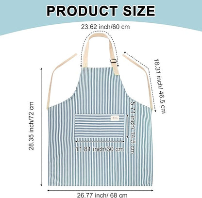 Janmercy 24 Pcs Aprons for Women Men with 2 Pockets Linen Cooking Kitchen Apron Adjustable Bib Chef Apron Bulk Aprons Unisex
