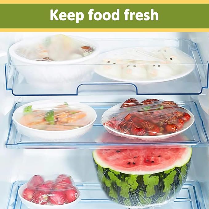 MAQIHAN 200 Bowl Covers for Bread Proofing - Medium Plastic Wrap Food Sourdough Baking Rising Elastic Reusable Plate Covers Outdoor Food Fresh Keeping Bags Shower Cap Hair Deep Conditioning - Image 6