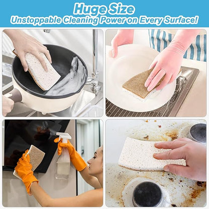 AIDEA XL Scrub Sponges Non-Scratch, 24Count, Large Natural Sponge for Non Stick Cookware, Sponges Kitchen, Cellulose Cleaning Sponge for Dishes, Kitchen, Bathroom, Household - Image 7