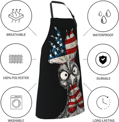 Funny Apron Polyester Grooming Aprons with Pocket for Cooking Kitchen Grilling Adults