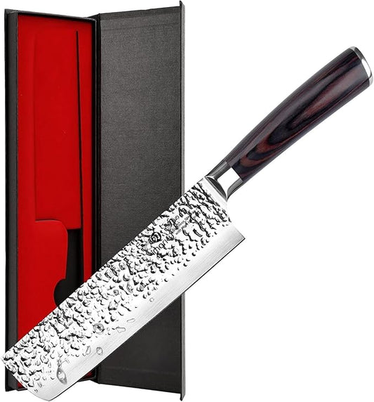 imarku Nakiri Knife, Razor Sharp 7 Inch Multipurpose Vegetable Japanese Chef Knife, High Carbon Stainless Steel Meat Cleaver, Gyutou Knife with Ergonomic Handle, Mothers Day Gift for Mom by imarku