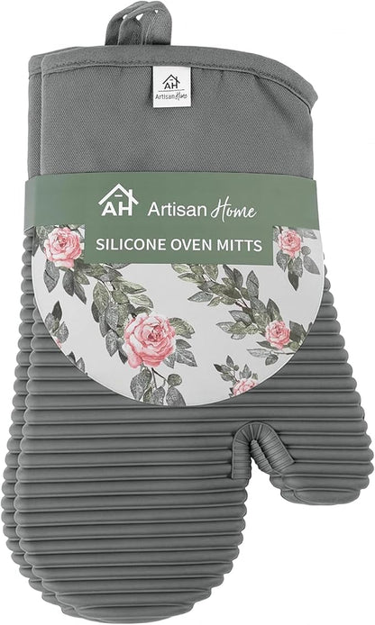 Extra Long Silicone Oven Mitts | Heat Resistant 500°F BPA-Free Food Grade Silicone Kitchen Mittens | 2-Piece Set of Oven Gloves Kitchens - Image 8