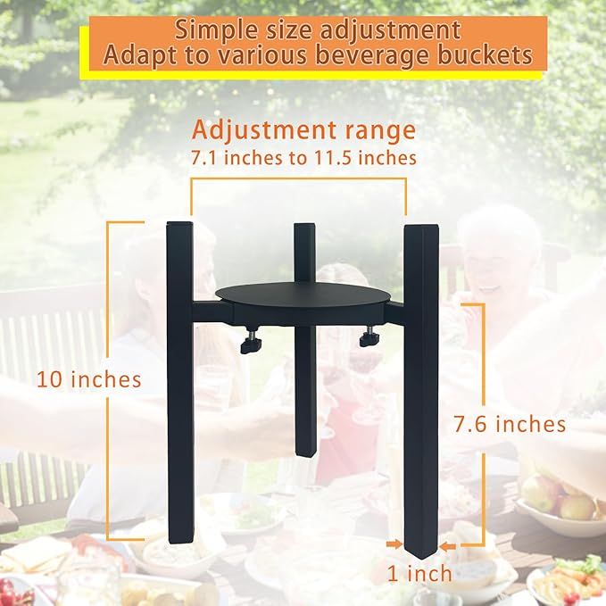 Drink Dispensers Stand For Party. Universal Beverage Dispensers Stand Adjustment Range 7.1 to 11.5 inches Wide, Holder For Most 1 to 3.5 Gallon Beverage Dispensers (stand only)