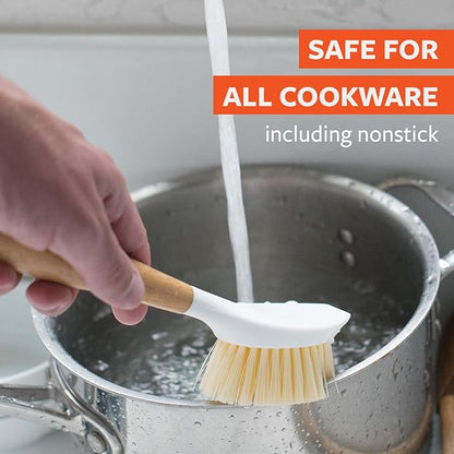 Full Circle Double Dish Brush Set – Durable Scrub Brushes for Dishes, Pots, Pans, and Cast Iron, Includes Be Good & Tenacious C, Sustainable 2-Pack - Image 3