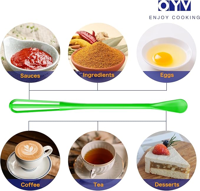 OYV Colorful Mini Whisk, Mini Spoon, Multifunctional Small Whisks for Cooking, Tiny Whisk 7 Pieces, Mini Small Wisk, for Blending, Whisking, Beating Ingredients, Mixing Sauces - Image 4