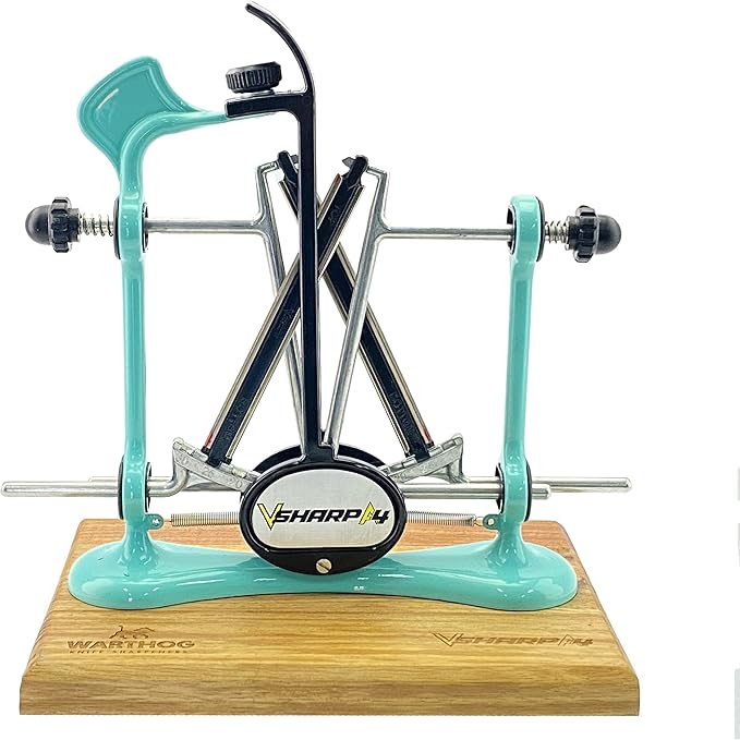 Warthog V-Sharp Elite Knife Sharpeners with Deluxe Wooden Base, Diamond Rods, Adjustable Angles, Metal Frame Construction - Image 2
