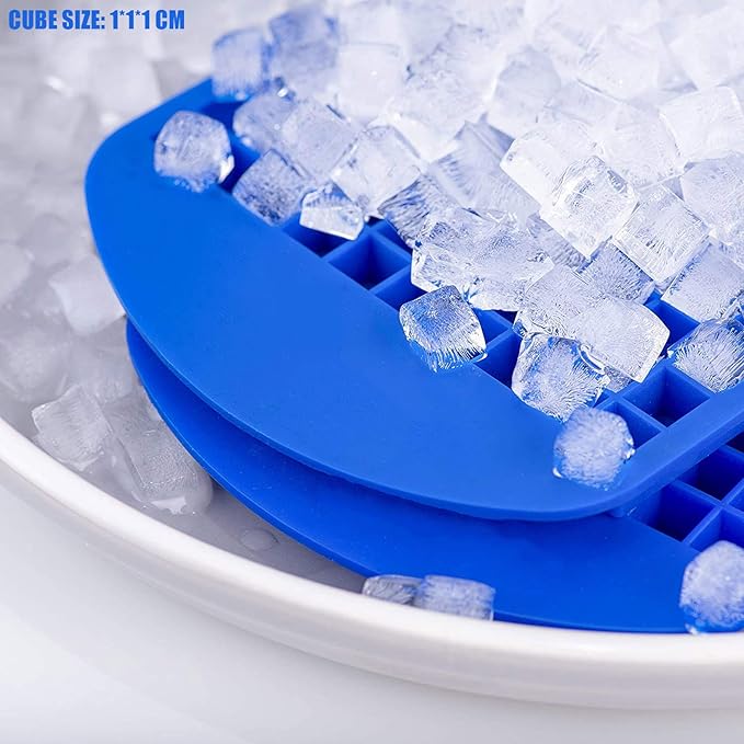 Silicone Mini Ice Cube Tray, 160 Crushed Ice Cube Molds Easy Release Small Ice Cube for Chilling Whiskey Cocktail, Kitchen Gadgets Stackable Ice Trays (Blue) - Image 8
