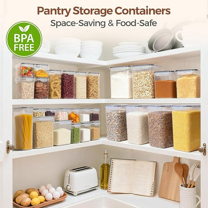 ComSaf Rice Container Set of 2(9.5L/10Qt), Large Airtight Food Storage Containers with Lid and Rice Washer, Plastic Canisters Sets for The Kitchen, Pantry Organizers for Flour, Cereal and Cooking - Image 6
