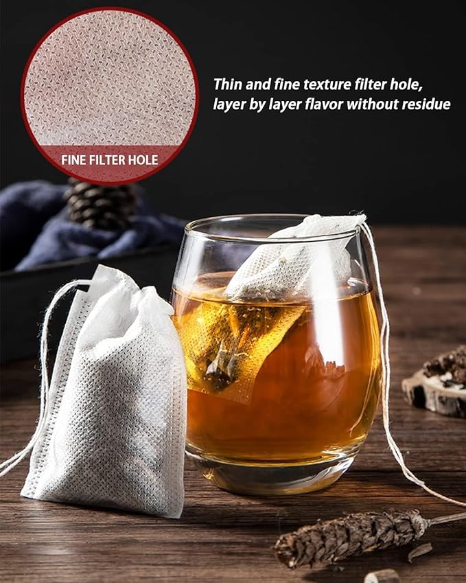 200pcs Disposable Tea Bags for Loose Leaf Tea, Tea Filter Bags with Free Tea Spoon for Loose Tea Loose Leaf Tea, Coffee, Spice, Herbs (QS53) - Image 6