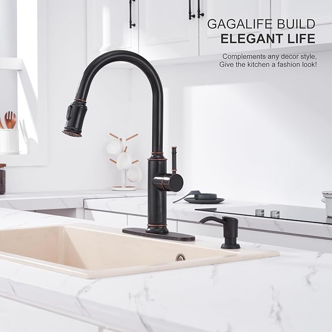 GAGALIFE Soap Dispenser for Kitchen Sink, ABS in Counter Soap Dispenser(Oil Rubbed Bronze), with 17 Ounce Large Pet Soap Bottle, Refill from The Top, Venetian Bronze - Image 3