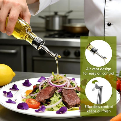 Salzesfalls 8oz Olive Oil Dispenser Bottle,Oil Dispenser for Kitchen,8 Pack olive oil dispenser with Stainless Steel Pourer Spouts,Vinegar Cruet Bottle with Pourers - Image 3