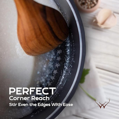 CORNER Teak Wooden Spoon for Cooking With Teak Spoon Rest - Made of Premium Natural Teak Wood - Image 2