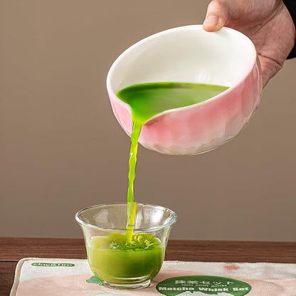Clay&Fire Matcha Whisk Set, 9 pcs Ceramic Matcha Set, Gifts for Women,Matcha Bowl with Spout and Whisk, Matcha Kit for Matcha Lovers, Ideal Gift Christmas, Birthday, Anniversary(Pink) (Gradient Pink) - Image 8