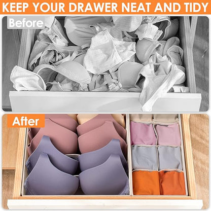 12 Pack Baby Clothes Organizer for Nursery, 116 Cells Fabric Foldable Dresser Closet Organizers and Storage Bins for Clothing, Women Men Underwear Socks, Bra, Ties, Scarf, Belt, Hair Accessories - Image 6