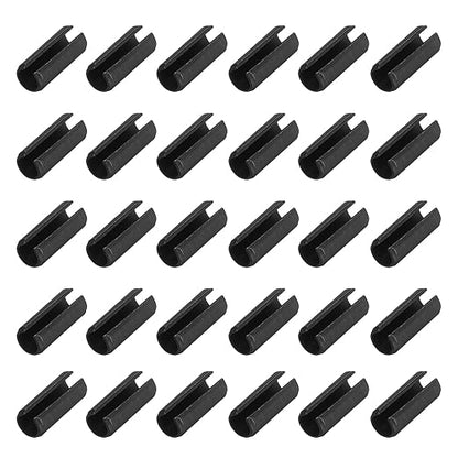 MECCANIXITY 120Pcs Slotted Split Roll Pins 3/25 Inch(3mm) Dia. 3/10 Inch(8mm) Length Steel Spring Tension Expansion Dowels for Secure Fastening, Black
