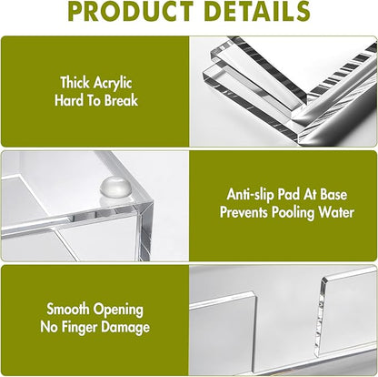 Kordory Acrylic Guest Towel Holder Tray for Bathroom, Clear Counter Rectangular Bathroom Napkin Holder for Ktichen, Modern Disposable Hand Towel Holder Tray for Home, Bar, Hotel, Office