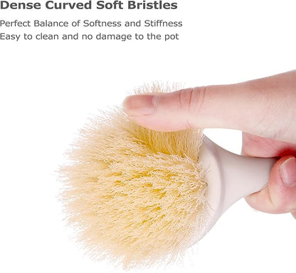 Facjoleco Dish Brush with Handle, Pot Brush, 2 Pack Kitchen Scrub Brushes for Cleaning, Dish Scrubber with Soft Bristles for Sink, Pots, Pans - Image 2