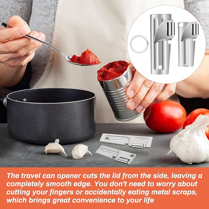 12 Pieces Military Style Can Openers with Key Rings, Anglecai P-38 and P-51 Camping Can Openers Stainless Steel Army Survival Can Opener Portable for Traveling
