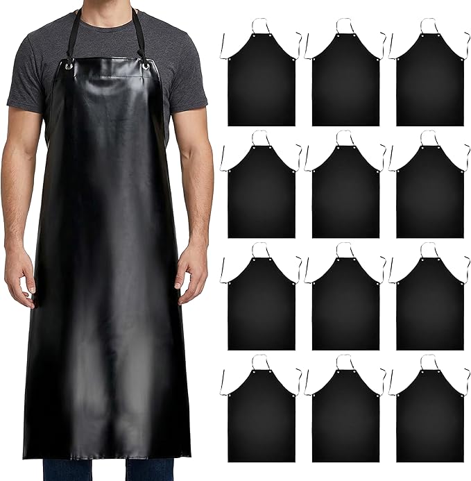 Xpose Safety Heavy Duty Vinyl Waterproof Aprons, White - For Home, Industrial and Commercial Use - Chemical Resistant