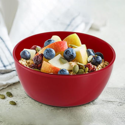 4-Piece Classic Plastic Prep Bowls with Lids, Nesting Plastic Small Mixing Bowl Set for Mixing, Baking, Prepping, Cooking and Serving Food, Microwave and Dishwasher Safe - Image 3