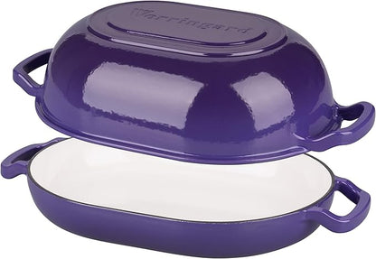 VORRINGARD Enameled Cast Iron Sourdough Bread Oven, Dutch Oven, Loaf Cast Iron Bread Pan for Homemade Bread Baking, Meatloaf Pan with Lid, 7QT, Purple - Image 6