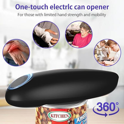 Electric Can Opener, Handheld One-touch Automatic Can opener, Smooth Edge Kitchen Gadget Can Openers Electric for Seniors with Arthritis - Image 3