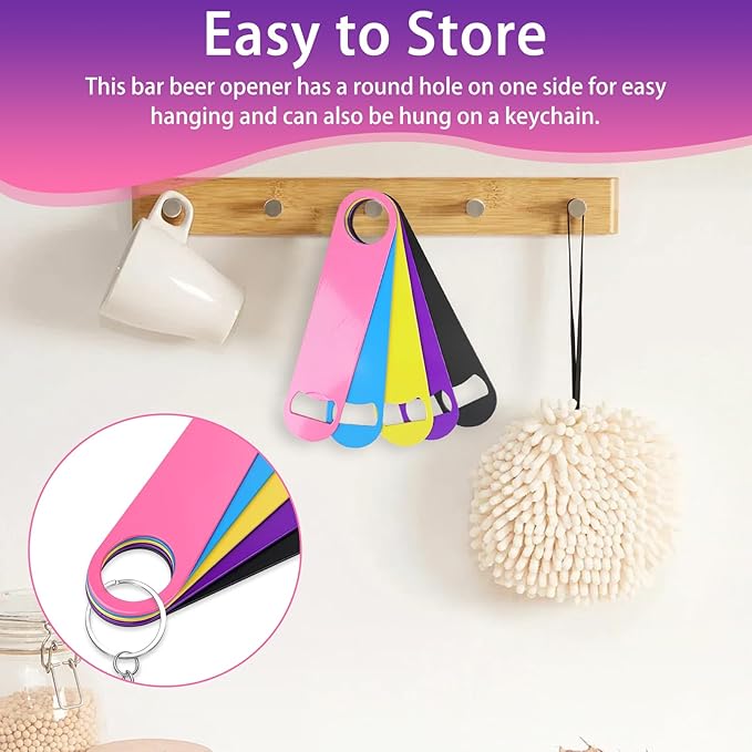 KTOJOY 5 Pack Stainless Steel Colorful Beer Bottle Opener Set, 7 Inch, Large Colorful Design, - Image 6