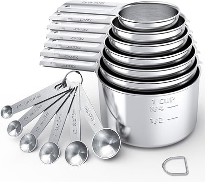 TILUCK Stainless Steel Measuring Cups & Spoons Set,Coffee Scoop Spoon,Kitchen Gadgets for Cooking & Baking,Set of by TILUCKBringsGoodLuck
