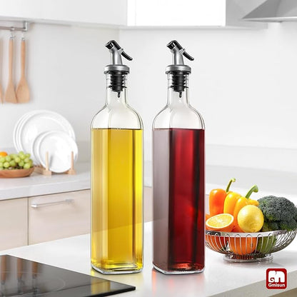GMISUN Oil Dispenser for Kitchen, Olive Oil Dispenser Bottle, Cooking Oil Dispenser Bottle, Oil and Vinegar Dispenser Set 1Pack, Glass Oil Container Cruet-Oil Pourer Spout - Image 5
