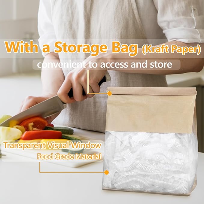 160Pcs Bowl Covers for Bread Proofing- Fits Bowls Up to 12", Large Thickened Reusable Elastic Stretch Wrap Food Covers, Shower Caps for Sourdough Bread, BPA Free, Food Grade - Image 3