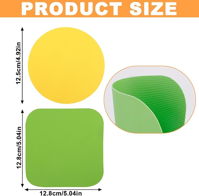 4pcs Rubber Jar Opener, 2 Round & 2 Square Rubber Bottle Opener Pads Non-Slip Texture Jar Lid Remover for the Elderly & Users with Weak Hands - Image 2