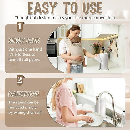 Paper Towel Holder Countertop, Premium Stainless Steel Silver Paper Towel Holder with Anti Slip & Waterproof, Freestanding Countertop Paper Towels Holder for Kitchen, Tabletop, Bathroom - Image 5