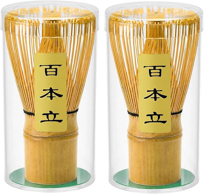 Clay&Fire Matcha Whisk, 2 Pack Handcrafted Bamboo Whisk for Matcha Powder, Traditional Japanese Chasen for Matcha Stirrer, 100% Natural Matcha Wisk by FocusonMatchaWhiskSet