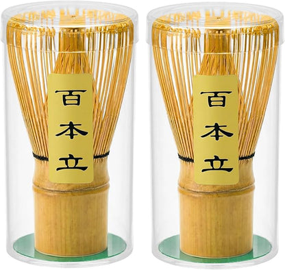 Clay&Fire Matcha Whisk, 2 Pack Handcrafted Bamboo Whisk for Matcha Powder, Traditional Japanese Chasen for Matcha Stirrer, 100% Natural Matcha Wisk by FocusonMatchaWhiskSet
