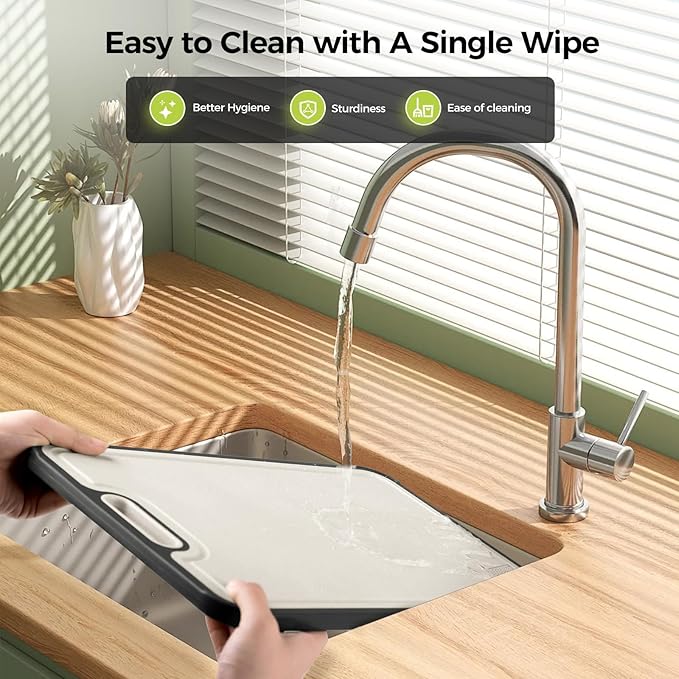 Titanium Cutting Board, Double Sided Food Grade Pure Titanium/PP, Cutting Board for Kitchen, Easy to Clean Large Size [18”*12.5”+15.5”*10.5”+12”*8.5”] - Image 7