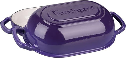 VORRINGARD Enameled Cast Iron Sourdough Bread Oven, Dutch Oven, Loaf Cast Iron Bread Pan for Homemade Bread Baking, Meatloaf Pan with Lid, 5QT, Purple - Image 4