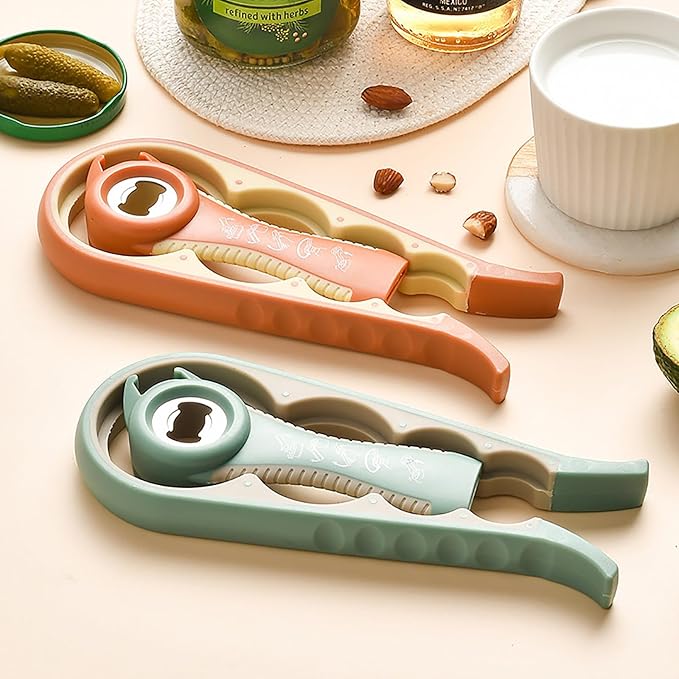 Bottle Opener for Arthritic Hand,Jar Opener for Old People, Children, Women, Those with Weak Hands,Multifunctional Kitchen Gadgets (A-Orange) - Image 2